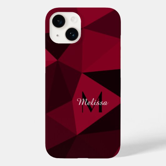 マゼンタ ピンク レッド ブラック 幾何学 パターン モノグラム Case-Mate iPhoneケース (裏面)