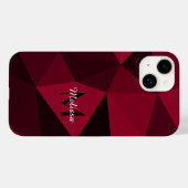 マゼンタ ピンク レッド ブラック 幾何学 パターン モノグラム Case-Mate iPhoneケース (裏面 (横))