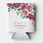 マゼンタ ピンク ローズ 花 グリーンネイチャー 誕生日 缶クーラー (正面)