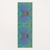 マゼンタ、ブルー、および海泡グリーンレトロ渦巻き ヨガマット (正面)