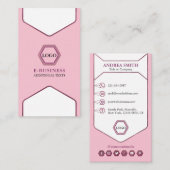 マゼンタ&ベビーピンクモダンプロフェッショナルガーリーかわいい 名刺 (正面/裏面)