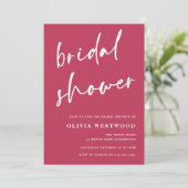 マゼンタ ミニマリスト モダン ブライダル シャワー 招待状 (スタンド正面)