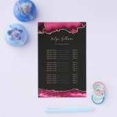 マゼンタ レッドとゴールドのアゲート価格表チラシ チラシ (シングル)