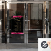 マゼンタ レッド アゲート サービス メニュー ウィンドウサイン (オフィスドア)