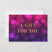 マゼンタ《写真》ぼけ味ライトフェイク金ゴールドギフト証明書 (正面)