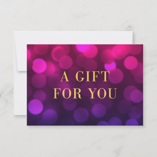 マゼンタ《写真》ぼけ味ライトフェイク金ゴールドギフト証明書 (正面)