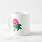 マゼンタ《植物》百日草葉付 コーヒーマグカップ (正面左)