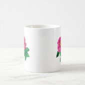 マゼンタ《植物》百日草葉付 コーヒーマグカップ (中央)
