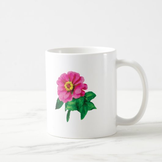 マゼンタ《植物》百日草葉付 コーヒーマグカップ (右)