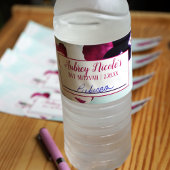 マゼンタ 水色 パンジー ボトルラベルに名前を書く ペットボトルラベル