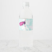 マゼンタ 水色 パンジー ボトルラベルに名前を書く ペットボトルラベル (裏面)