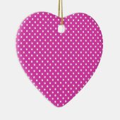 マゼンタ、白の水玉模様 セラミックオーナメント (右)