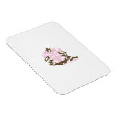 マゼンタ – 赤、黄色がかったオレンジ色の装飾 マグネット (右側)