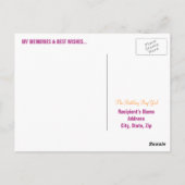 マゼンタ - 70歳の誕生日おめでとう!マイルストーン ポストカード (裏面)