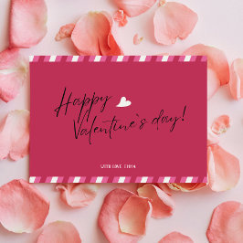 マゼンタHappy Valentines Dayはがき ポストカード