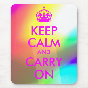 マゼンタKeep Calm and Carry Onマウスパッド マウスパッド