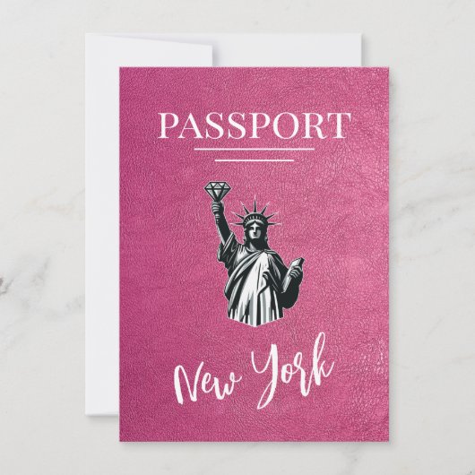 マゼンタNew York City Passport日付の保存 セーブザデート (正面)