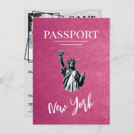 マゼンタNew York City Passport日付の保存 セーブザデート