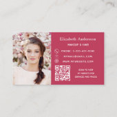 マゼンタQRコードフォト事業ロイヤリティカード 名刺 (裏面)