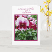 マゼンダと白のパンジーのギリシャの母の日 カード (黄色い花)