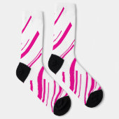 マゼンダと白の対角線 ソックス (右)
