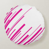 マゼンダと白の対角線 ラウンドクッション (裏面)