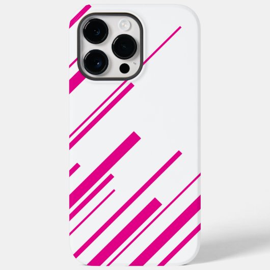 マゼンダと白の対角線 Case-Mate iPhoneケース (裏面)