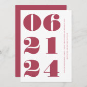 マゼンダエレガントクのクモダンリアとミニマル 招待状 (正面/裏面)