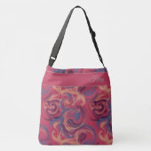 マゼンダカラフルーと渦巻き水カラーのクロスボディB クロスボディバッグ (裏面)