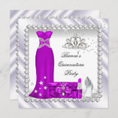 マゼンダキンセアニェラ第15回ティアラ誕生日パーティー 招待状 (正面/裏面)