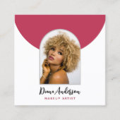 マゼンダモダンフォトアーチ化粧美しい業界 スクエア名刺 (正面)