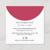 マゼンダモダンフォトアーチ化粧美しい業界 スクエア名刺 (裏面)