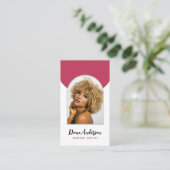 マゼンダモダンフォトアーチ化粧美しい業界 名刺 (スタンド正面)