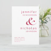 マゼンダモダンレッドのアンパサンド写真 セーブザデート (スタンド正面)