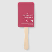 マゼンダモダンン – モノグラム – 結婚式 プログラム- ハンドファン (正面)