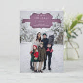 マゼンダモダンーおよびシンプルクリスマスフォトカード シーズンカード (スタンド正面)