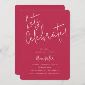 マゼンダ祝誕生日のスクリプト 招待状 (正面/裏面)