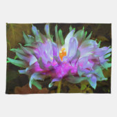 マゼンダ素晴らしーグリーンサボサボダリア キッチンタオル (横)