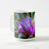 マゼンダ素晴らしーグリーンサボサボダリア コーヒーマグカップ (正面左)