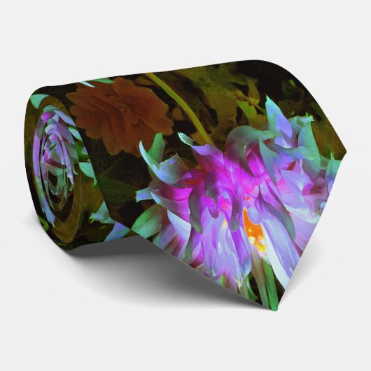 マゼンダ素晴らしーグリーンサボサボダリア ネクタイ (ロール)