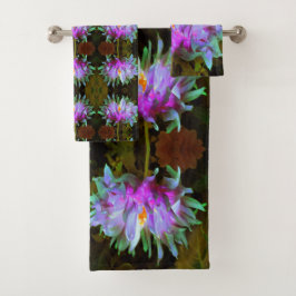 マゼンダ素晴らしーグリーンサボサボダリア バスタオルセット