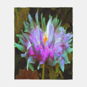 マゼンダ素晴らしーグリーンサボサボダリア フリースブランケット (正面)