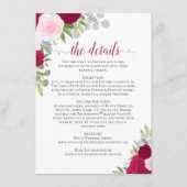 マゼンダ&ピンクボホバラ素朴ズ結婚詳細 エンクロージャーカード (正面)