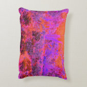 マゼントリップ(幻覚体験)のようなタとオレンジの印象派庭園 アクセントクッション (裏面(縦))