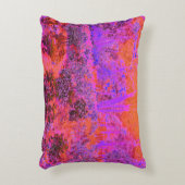 マゼントリップ(幻覚体験)のようなタとオレンジの印象派庭園 アクセントクッション (正面(垂直))