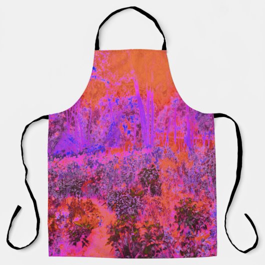 マゼントリップ（幻覚体験）のようなタとオレンジの印象派庭園 エプロン (正面)