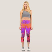 マゼントリップ（幻覚体験）のようなタとオレンジの印象派庭園 カプリレギンス (正面)