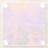 マゼントリップ（幻覚体験）のようなタとオレンジの印象派庭園 ガラスコースター (裏面)