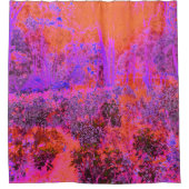 マゼントリップ(幻覚体験)のようなタとオレンジの印象派庭園 シャワーカーテン (正面)