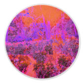 マゼントリップ(幻覚体験)のようなタとオレンジの印象派庭園 セラミックノブ (正面)